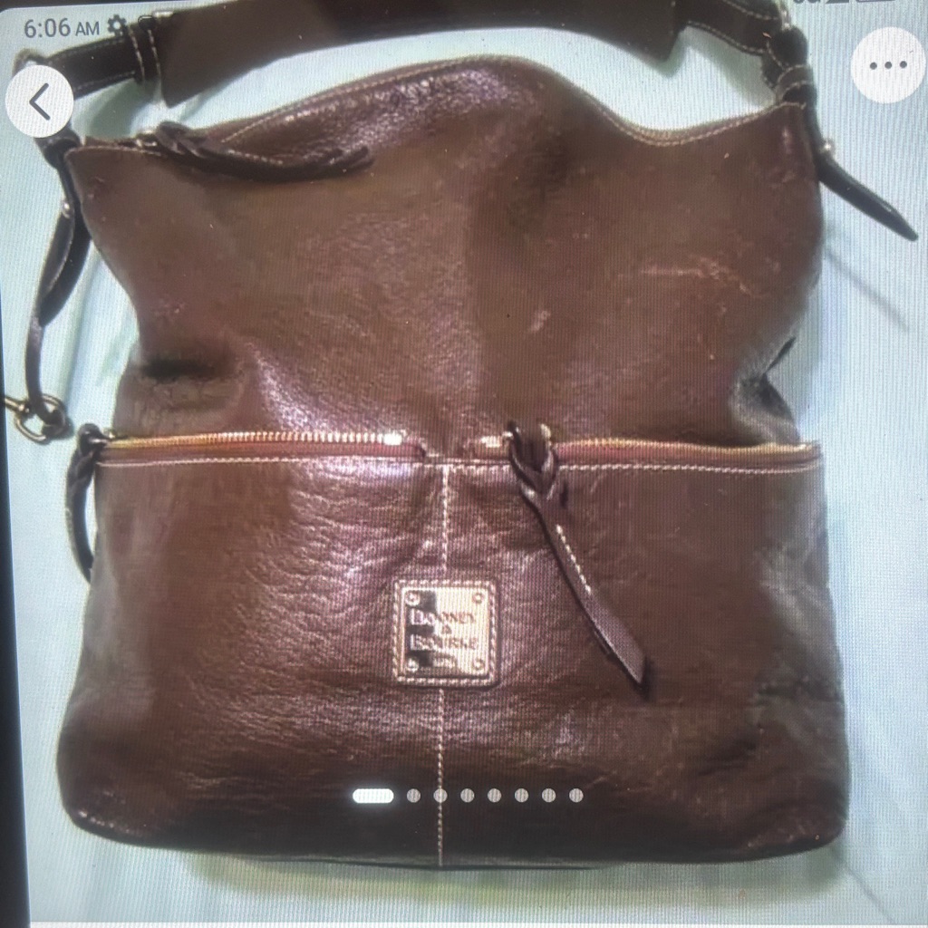 Dooney & Bourke Dillen Chocolate Brown Leather Hobo Shoulder Bag